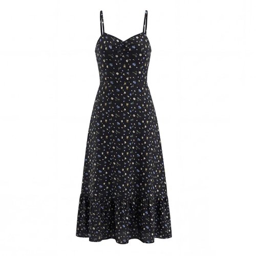 Floral Print Maxi Sundress Slim Fit Versatile KUN-00057