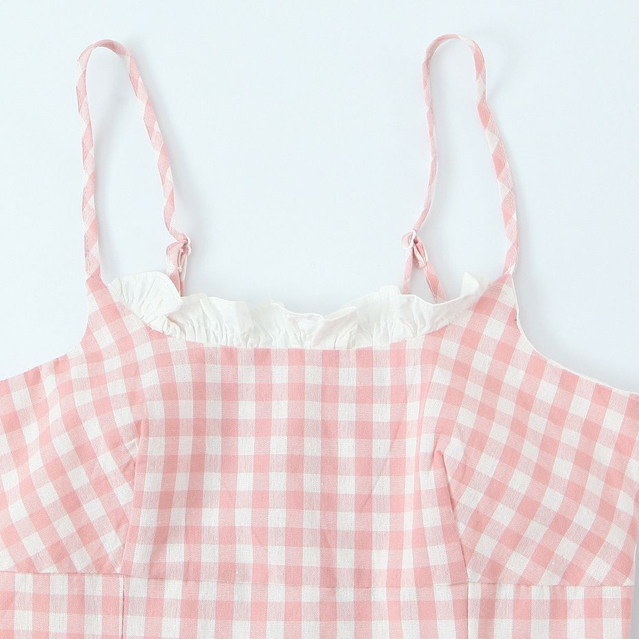 Knit Cami Top - Slim Fit Gingham Crop KUN-00082