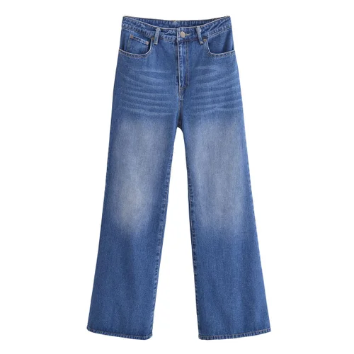 Jean évasé pour femme - Denim classique taille mi-haute KUN-00001