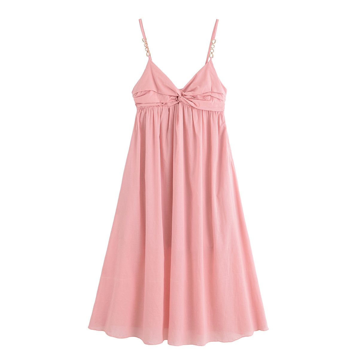 Women's V-Neck Midi Slip Dress - Versatile & Stylish KUN-00143