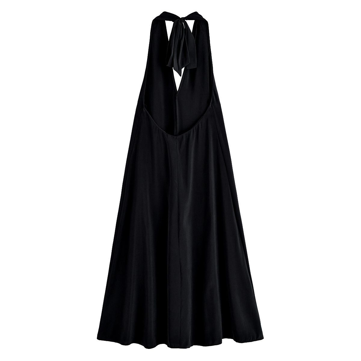 Vestido midi elegante con cuello halter y lazo para mujer KUN-00003