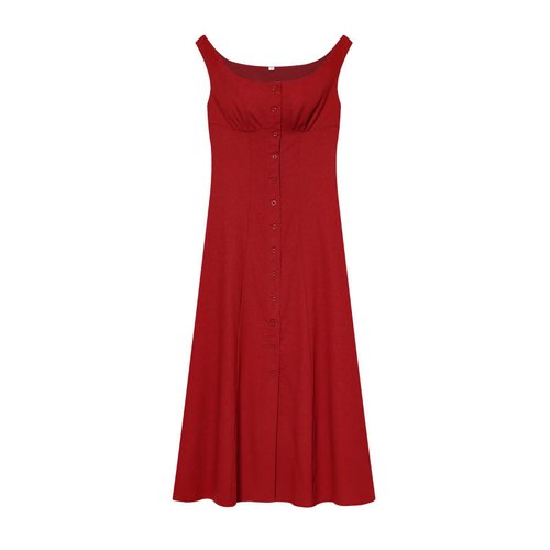 Linen Blend Dress - Chic European Style Classic KUN-00124