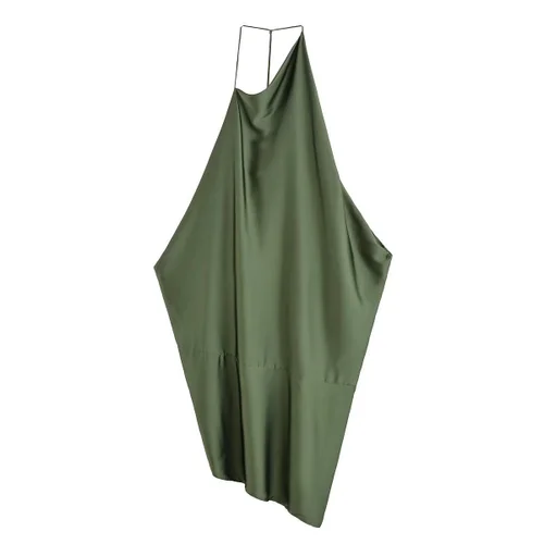 Silk Blend Asymmetrical Dress - Versatile & Modern KUN-00145