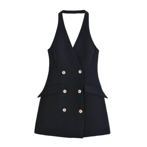 Mini Blazer Dress Halter Neck - European Style KUN-00061