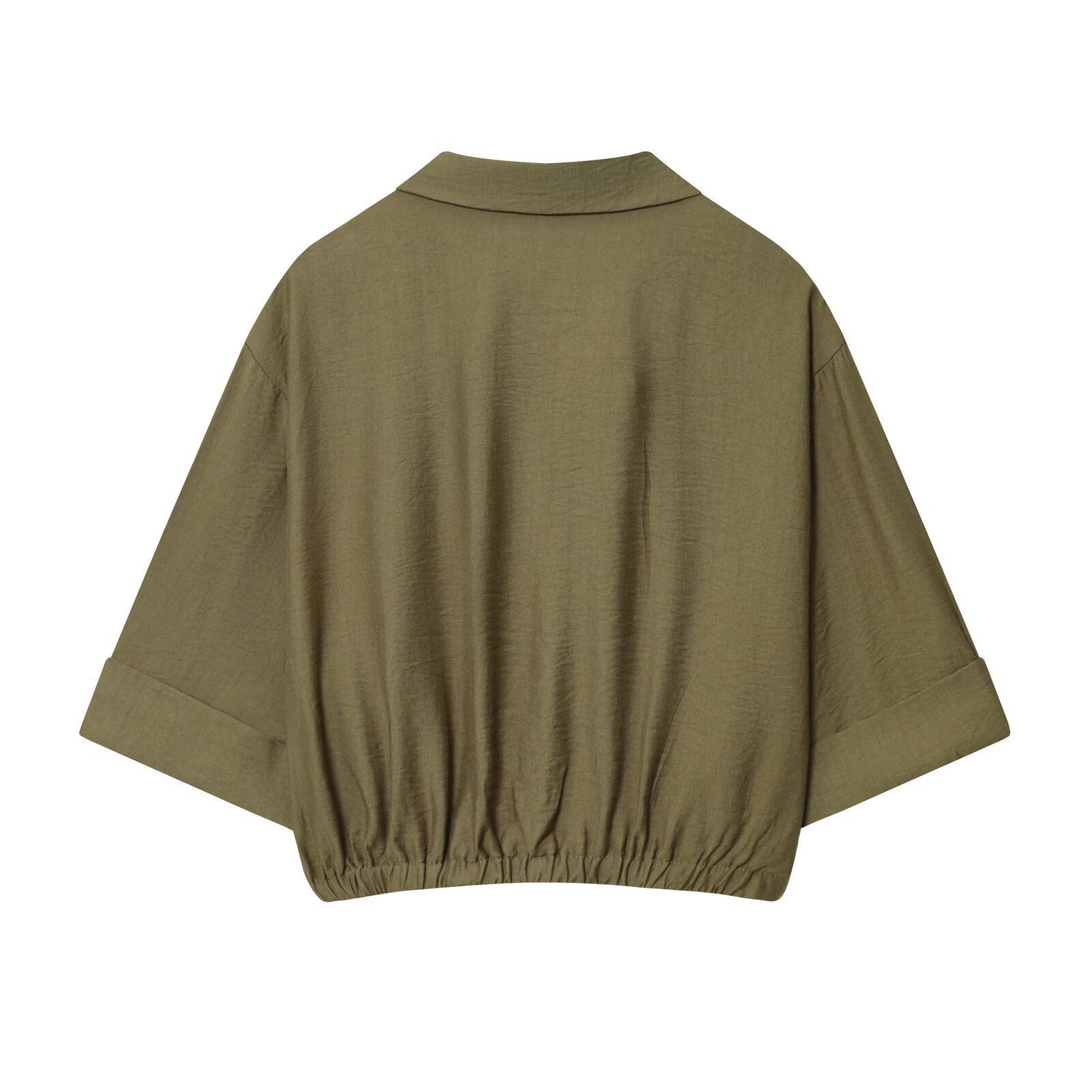 Embroidered Short Sleeve Shirt & High Waist Skirt Pants Set KUN-00016