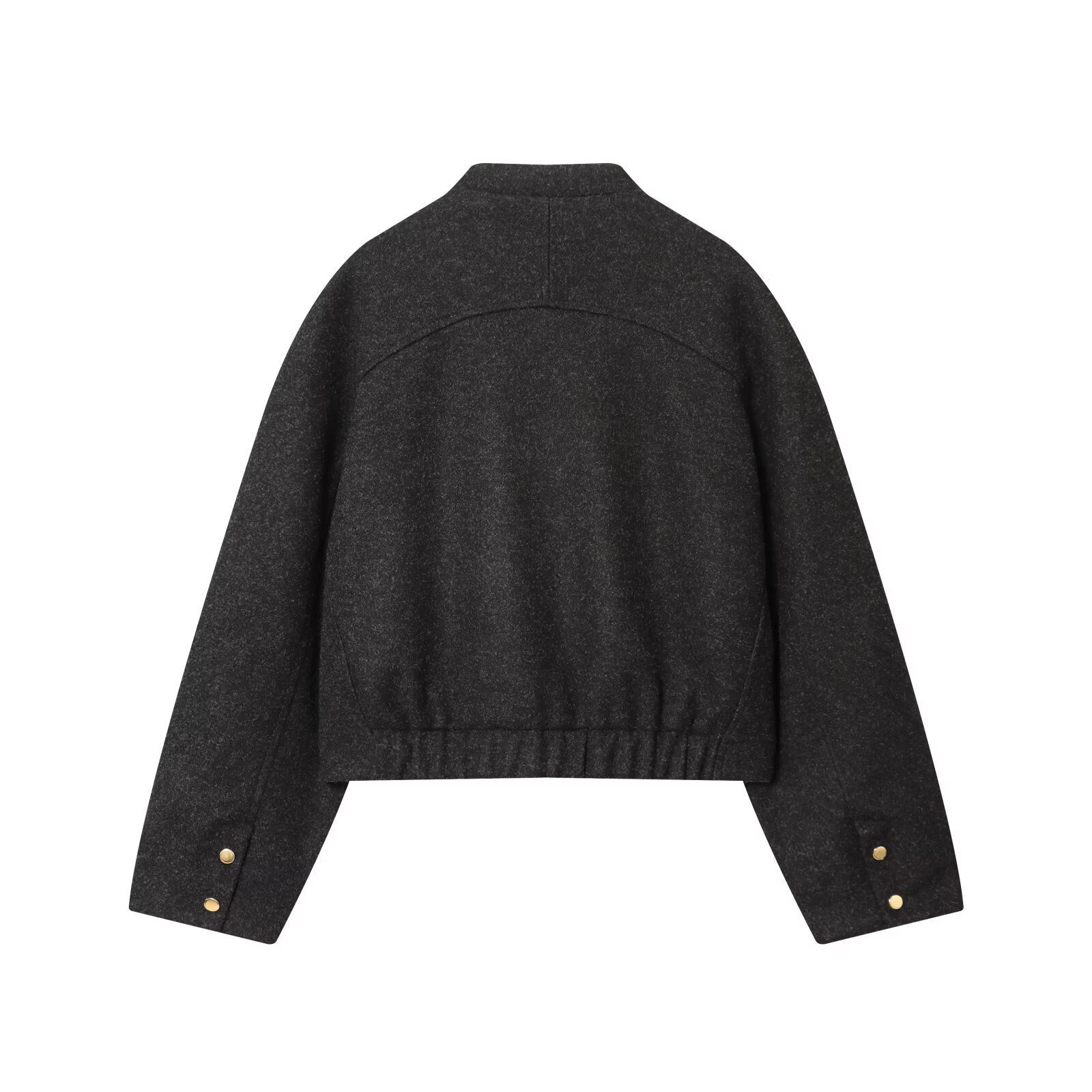 Women's Bomber Jacket Elastic Hem Trendy Outerwear KUN-00136