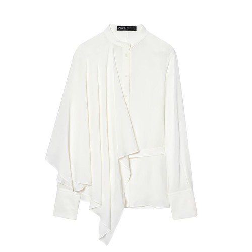 Women's Asymmetric Long Sleeve Blouse - Stylish Modern Top KUN-00086