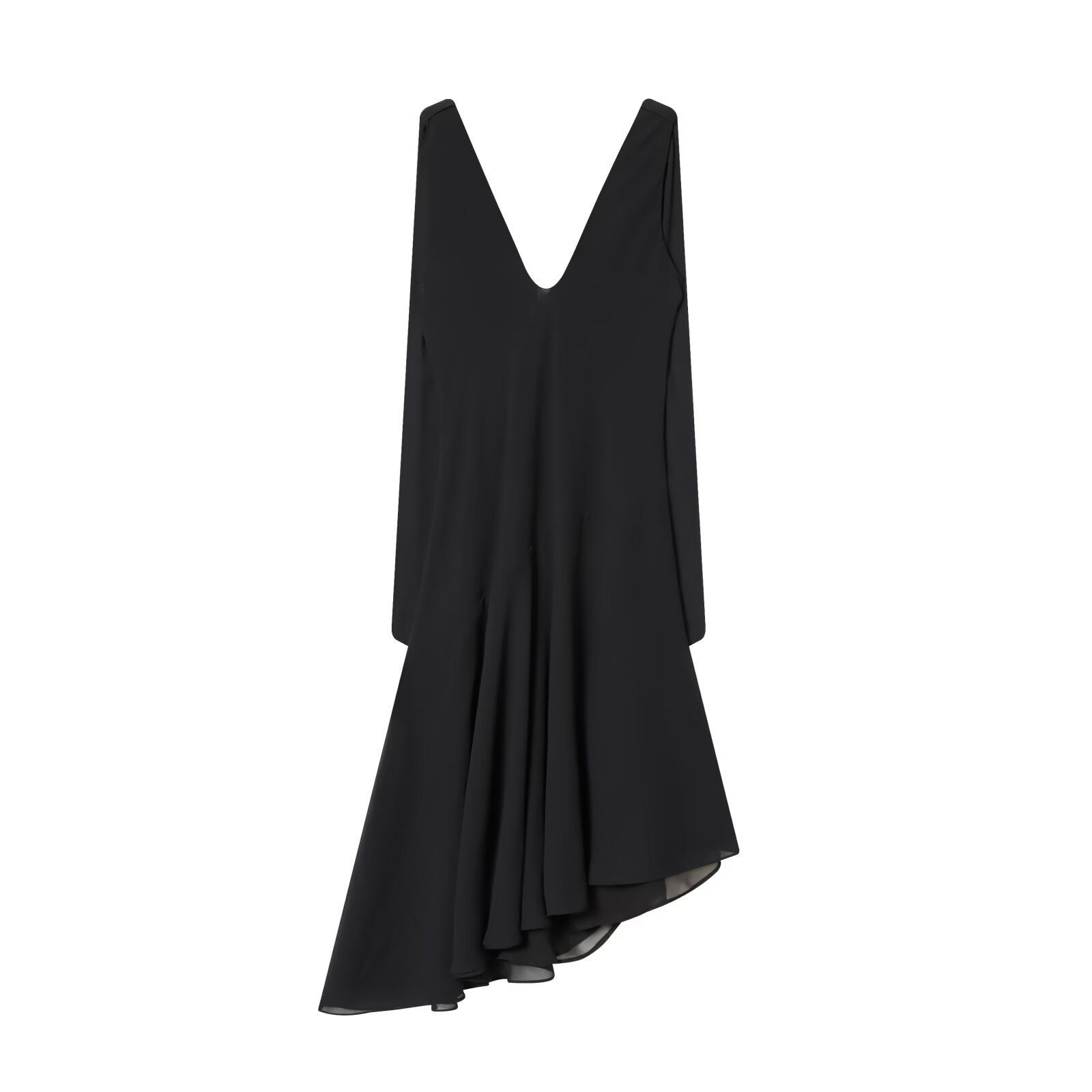 Women's Draped Collar Irregular Midi Dress KUN-00007