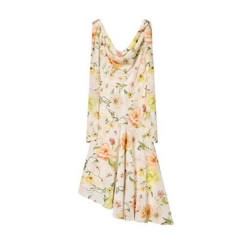 Women's Draped Collar Irregular Midi Dress KUN-00007