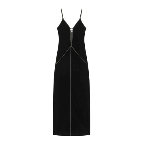 Velvet Shoulder Strap Dress - Elegant European Style KUN-00032
