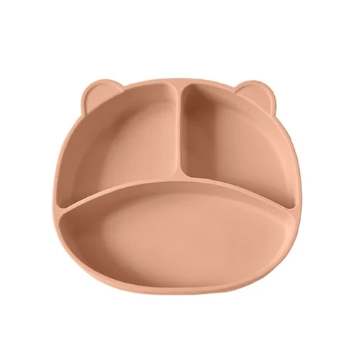 Silicone Baby Divided Plate - Suction Base & Bear Design