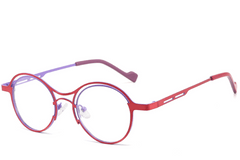 Gafas geométricas de metal rojo #BS2425-1292