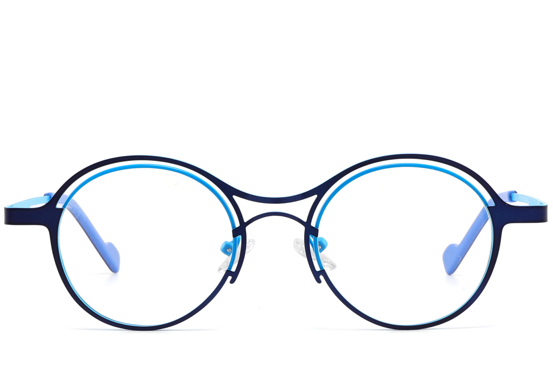 Geometric Blue Metal Glasses #BS2425-1293