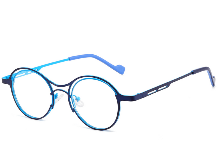Gafas geométricas de metal azul #BS2425-1293