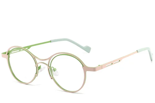 Lunettes géométriques en métal vert #BS2425-1295