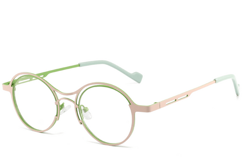 Geometric Green Metal Glasses #BS2425-1295