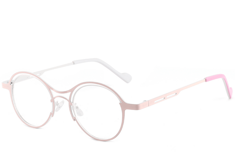 Geometric Pink Metal Glasses #BS2425-1296