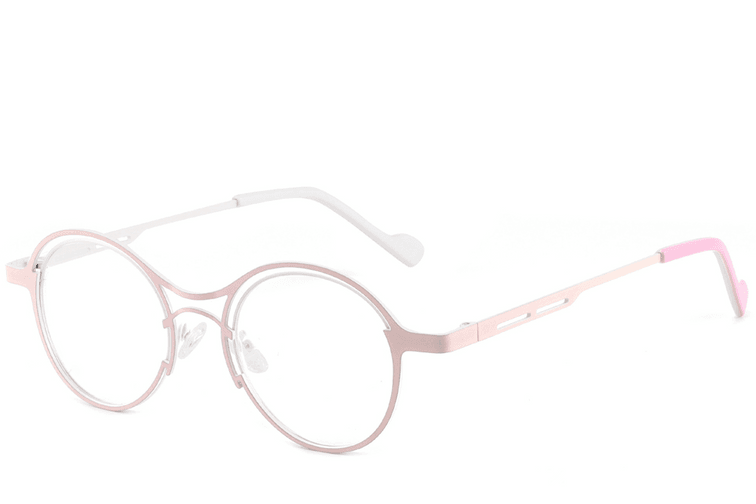 Geometric Pink Metal Glasses #BS2425-1296