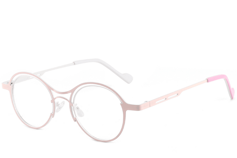 Geometrische roze metalen bril #BS2425-1296