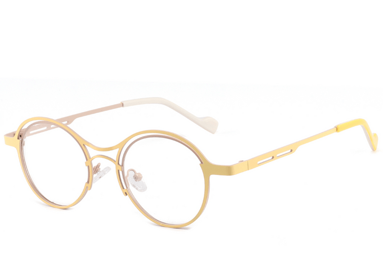 Geometric Yellow Metal Glasses #BS2425-1297