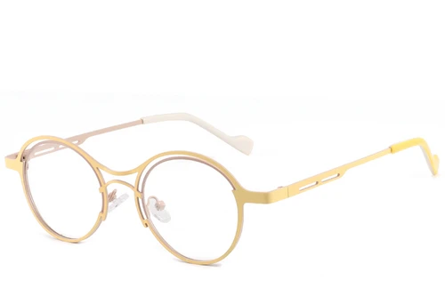 Geometric Yellow Metal Glasses #BS2425-1297