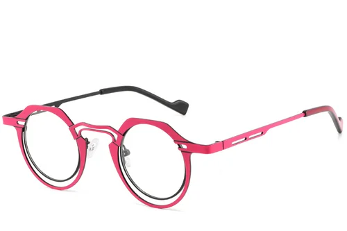 Lunettes géométriques en métal rose #BS2425-1300