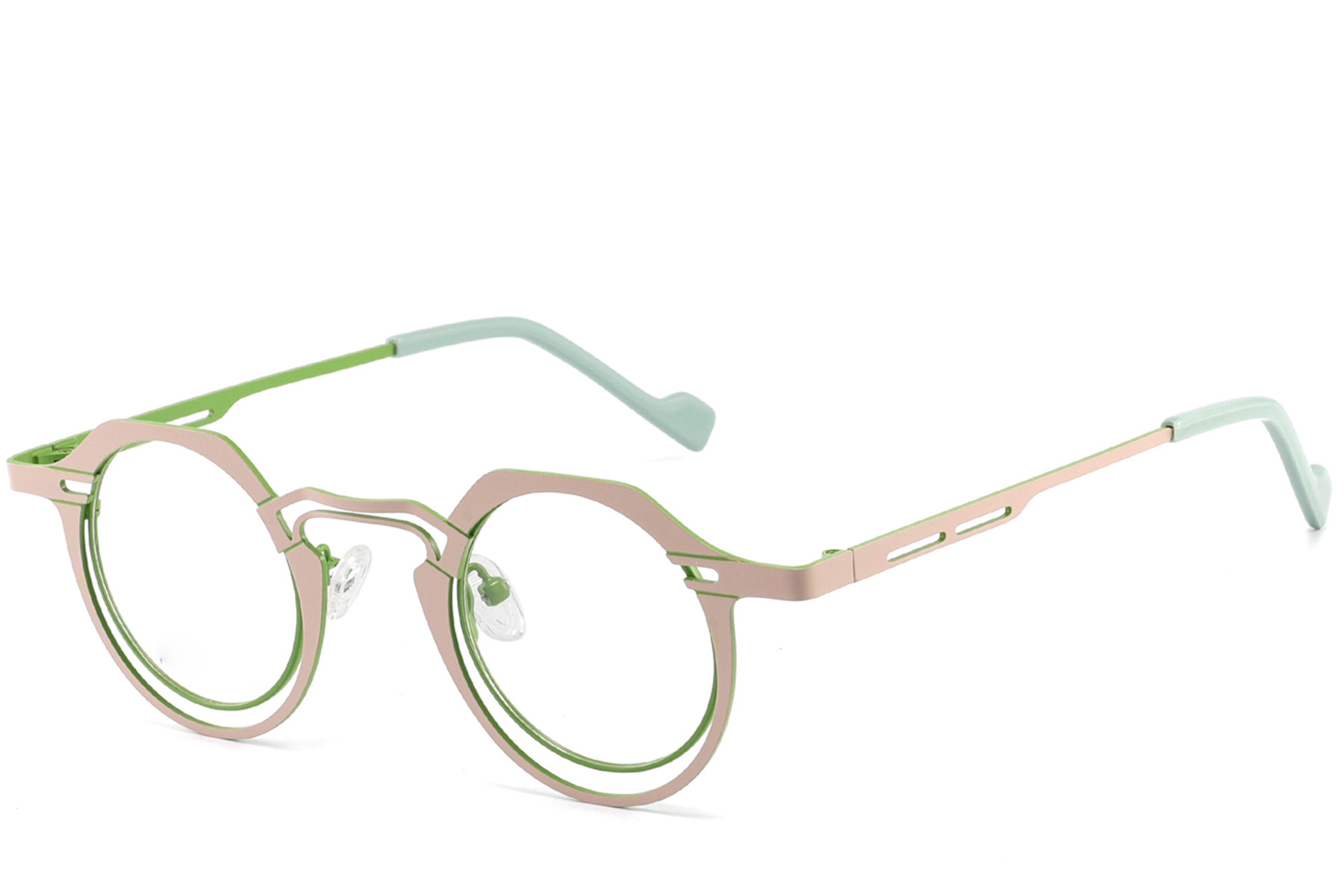 Geometric Green Metal Glasses #BS2425-1301