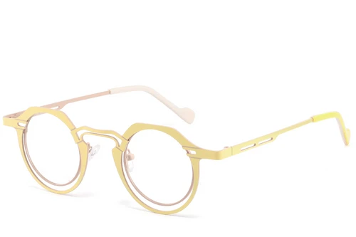 Geometric Yellow Metal Glasses #BS2425-1303
