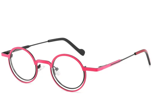 Lunettes rondes en métal rose #BS2425-1305