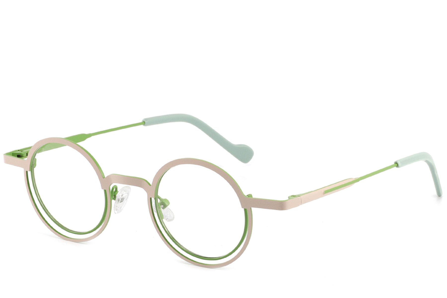 Round Green Metal Glasses #BS2425-1307