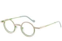 Gafas redondas de metal verde #BS2425-1307