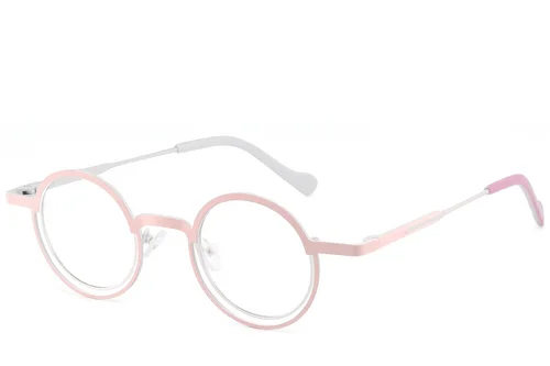 Lunettes rondes en métal rose #BS2425-1308