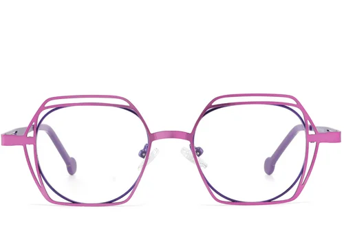 Lunettes géométriques en métal rose #BS2425-1317