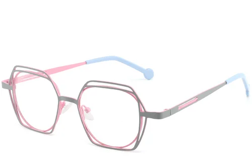 Lunettes géométriques en métal rose #BS2425-1318