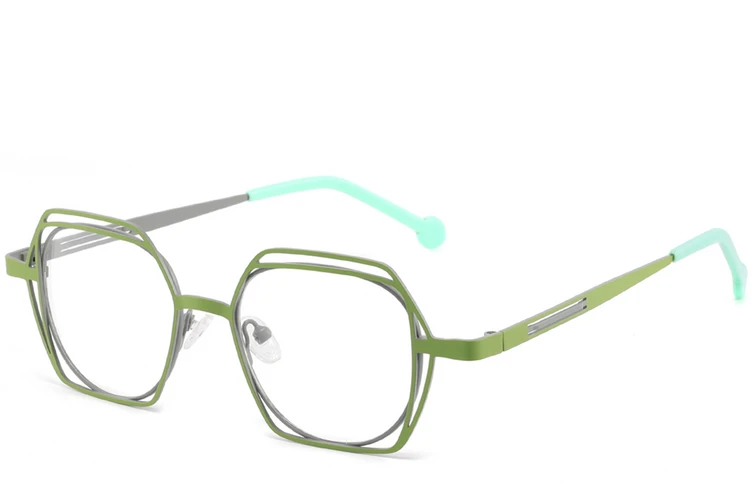 Geometric Green Metal Glasses #BS2425-1319