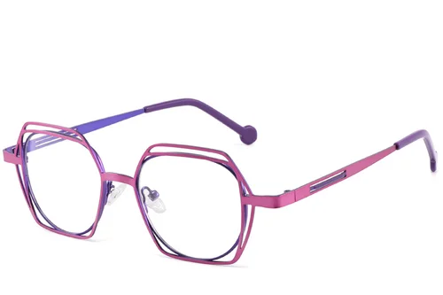 Lunettes géométriques en métal violet #BS2425-1320