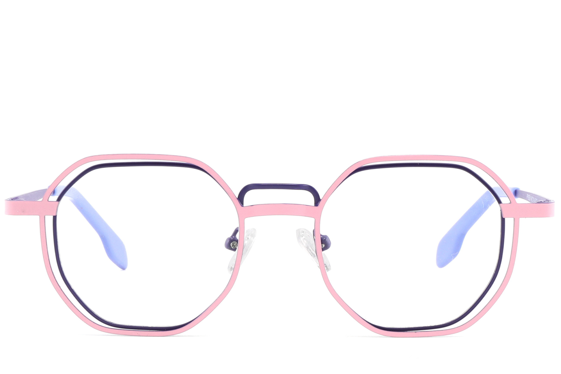Geometric Pink Metal Glasses #BS2425-1322