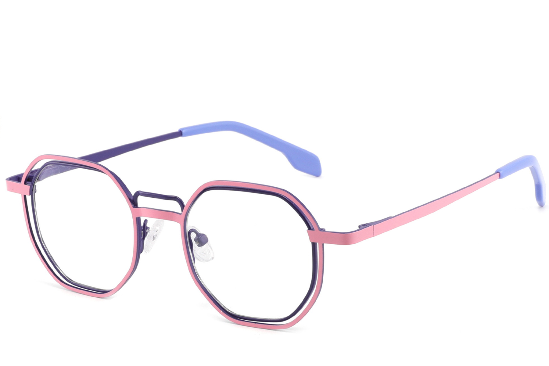 Geometric Pink Metal Glasses #BS2425-1322