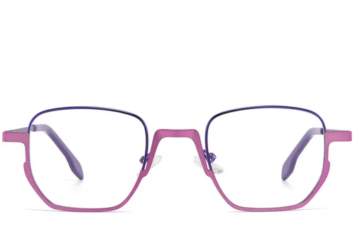 Lunettes rectangulaires en métal violet #BS2425-1328
