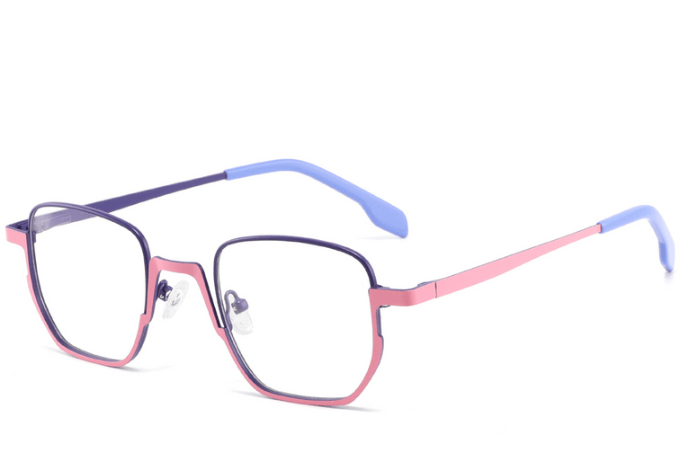 Rectangular Purple Metal Glasses #BS2425-1328
