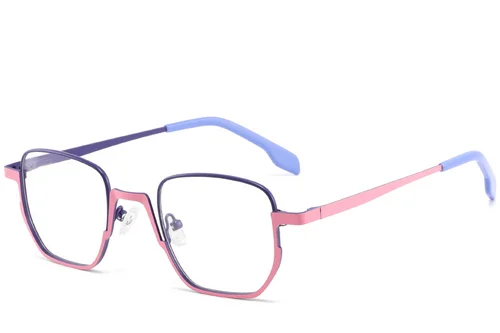 Lunettes rectangulaires en métal violet #BS2425-1328