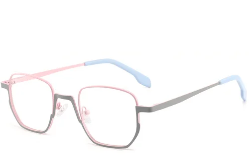 Lunettes rectangulaires en métal rose #BS2425-1329