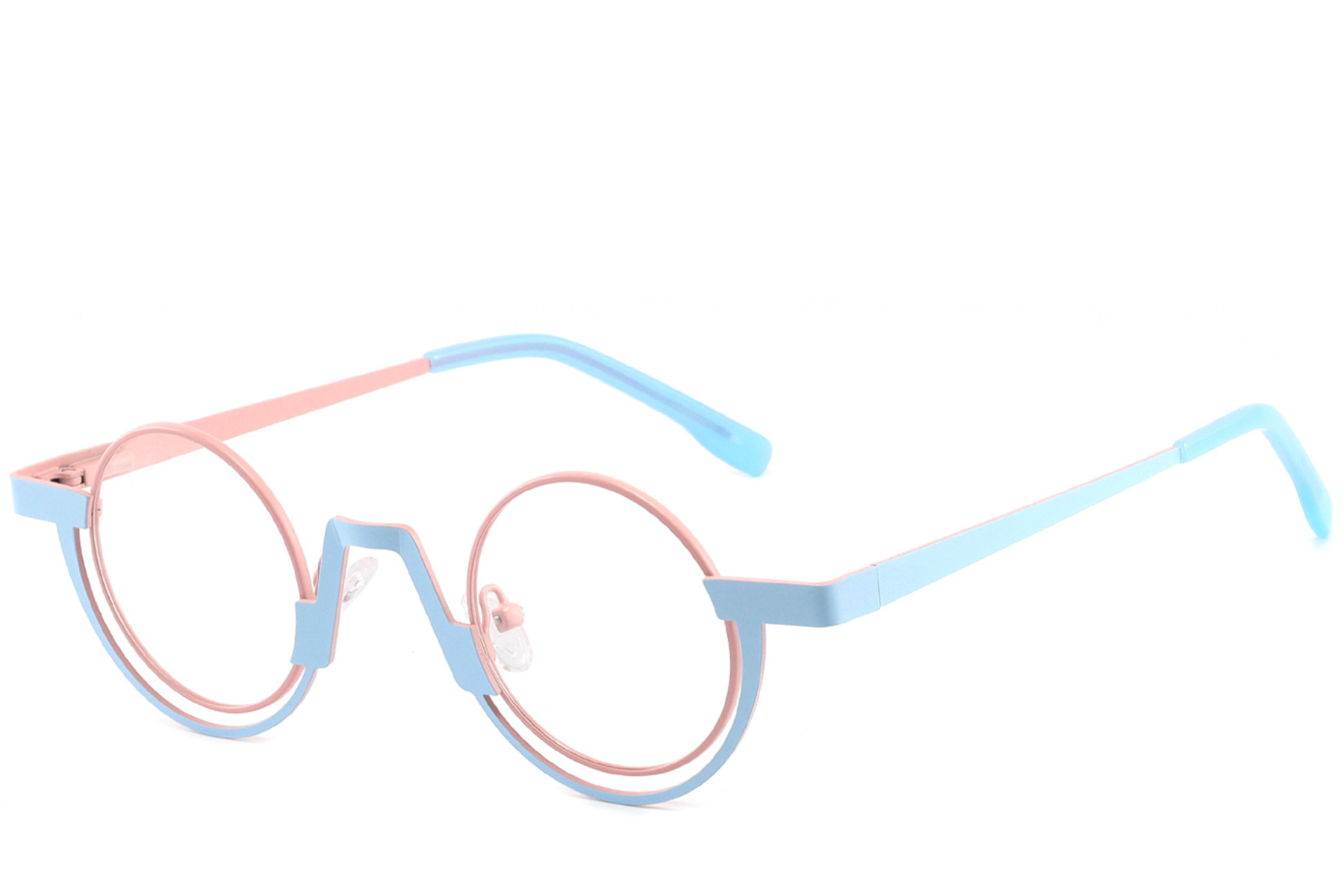 Geometric Blue Metal Glasses #BS2425-1332