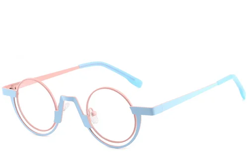 Lunettes géométriques en métal bleu #BS2425-1332