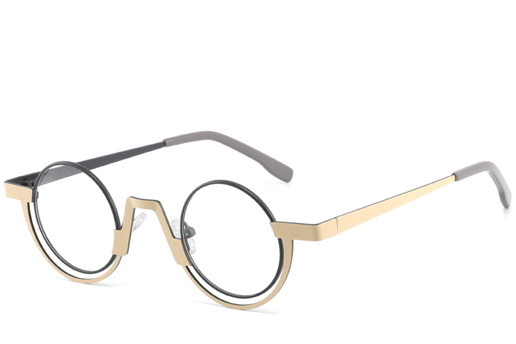 Geometric Blue Metal Glasses #BS2425-1333