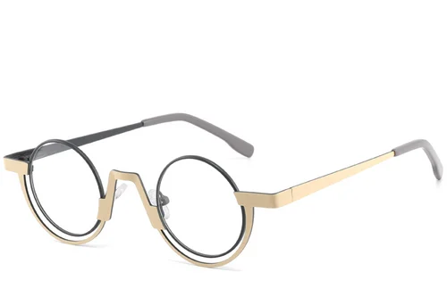 Lunettes géométriques en métal bleu #BS2425-1333