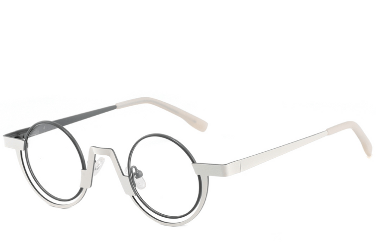 Gafas geométricas de metal gris #BS2425-1334