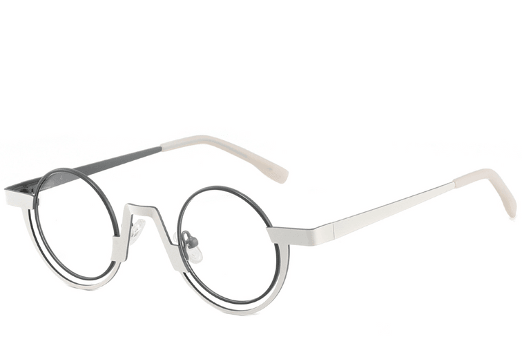 Gafas geométricas de metal gris #BS2425-1334