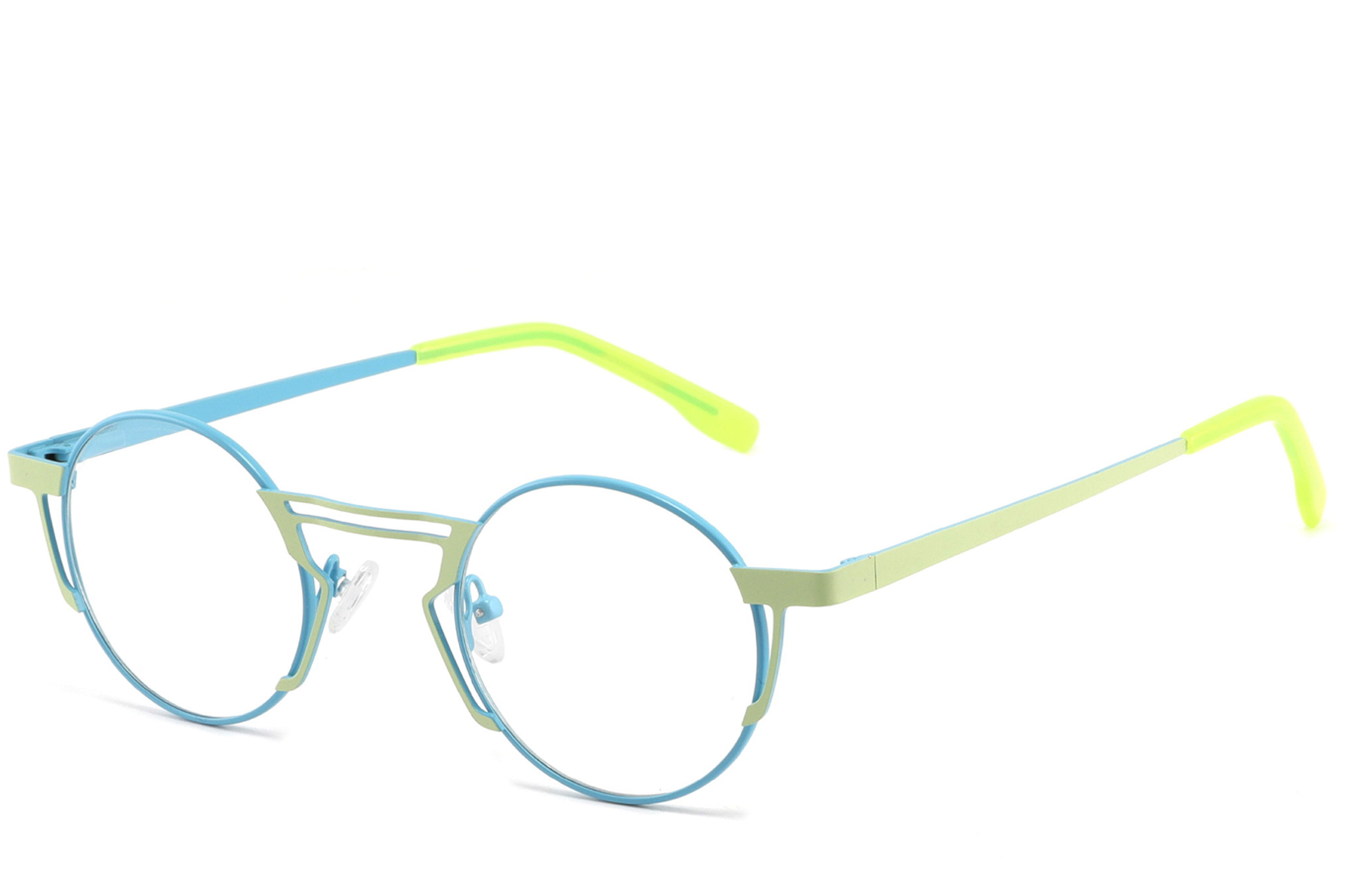 Geometric Blue Metal Glasses #BS2425-1338
