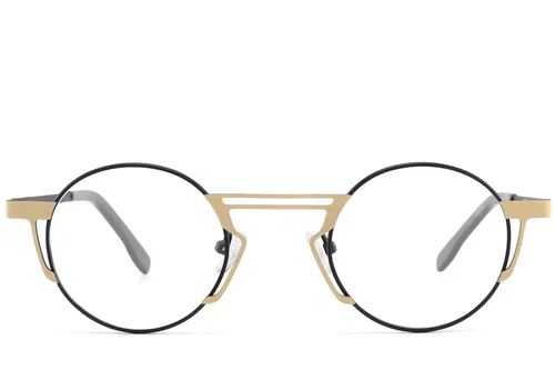 Lunettes géométriques en métal gris #BS2425-1339